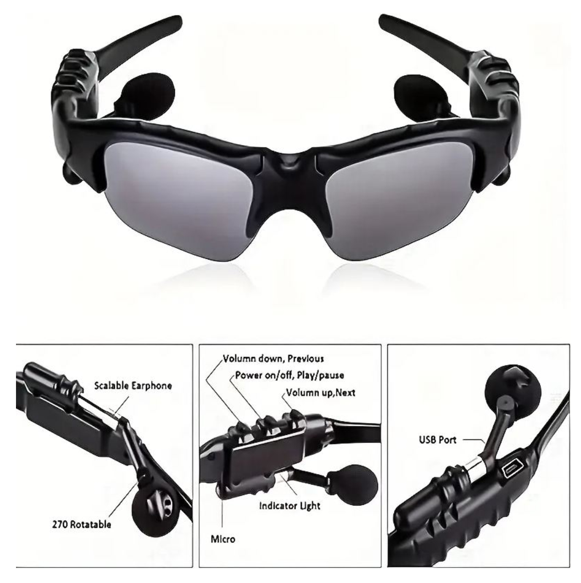 Miniatura 4 de Gafas De Sol deportivas Bluetooth Audio